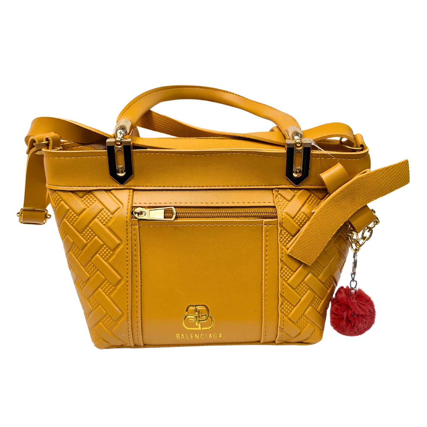 Mustard Yellow Tote Bag with Balenciaga