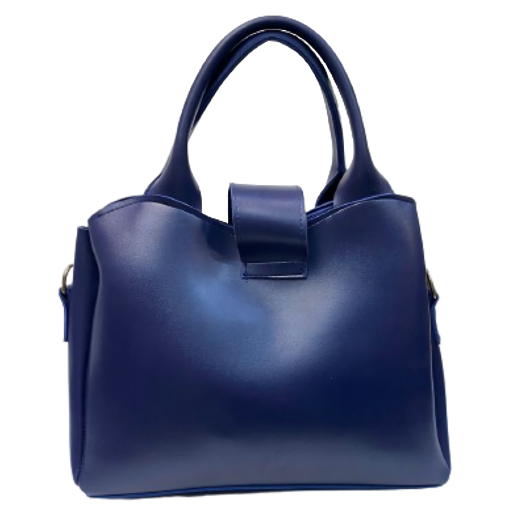 Classic Blue Tote Bag with Gold Hardware