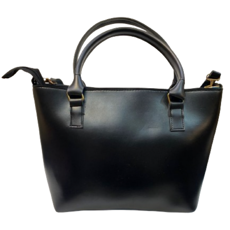 Elegant Black Tote Bag with Bow Detail