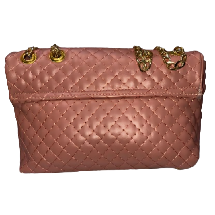 Sleek Pink Clutch with Gold Hardware